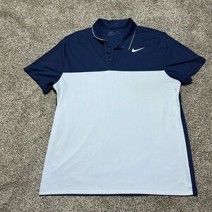 Nike Navy and White Polo Shirt